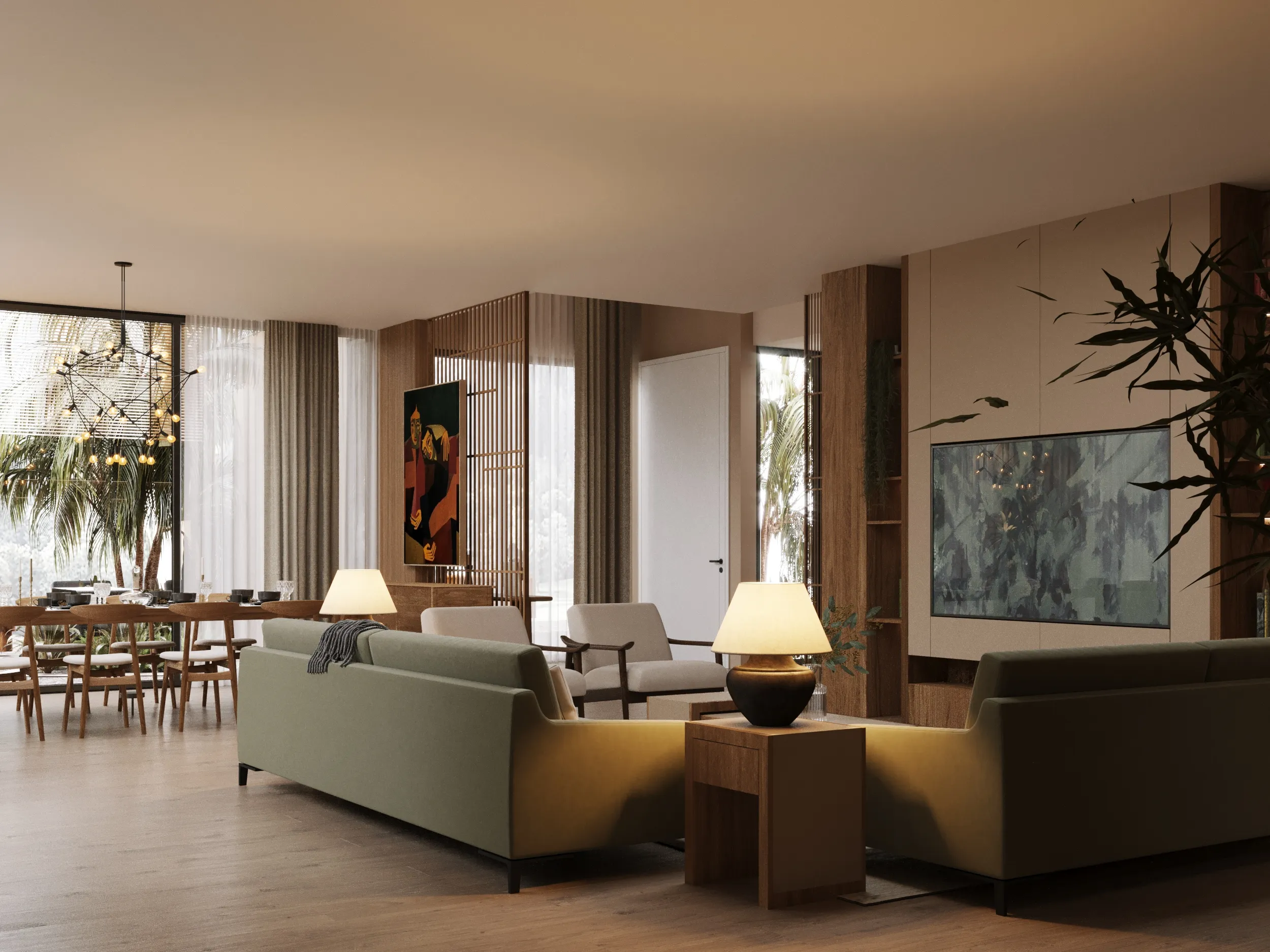 Modern Contemporary Living & Dining Space