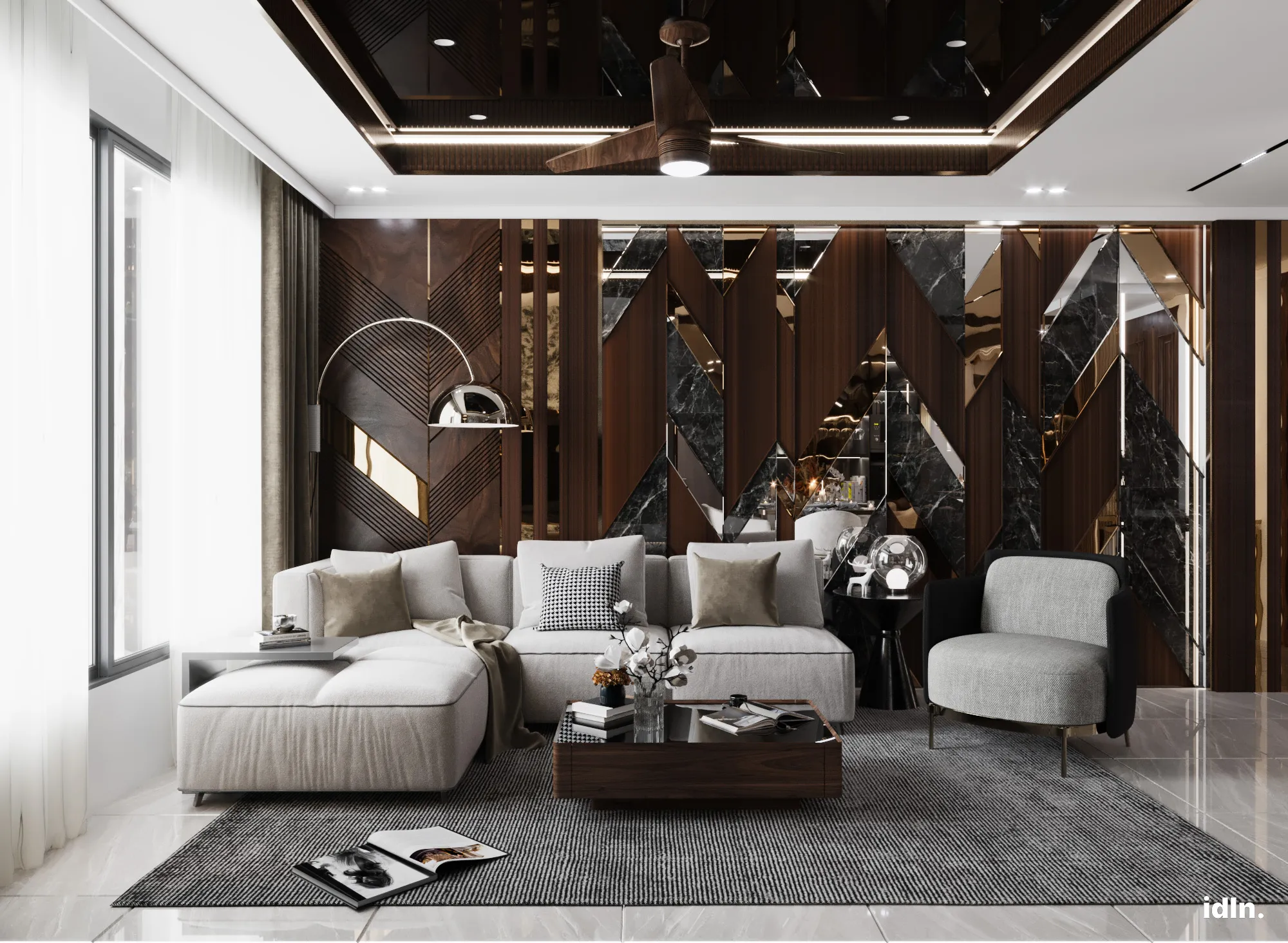 Image showcasing A Glamourous Chic Interior Design Of Apartment In Singapore